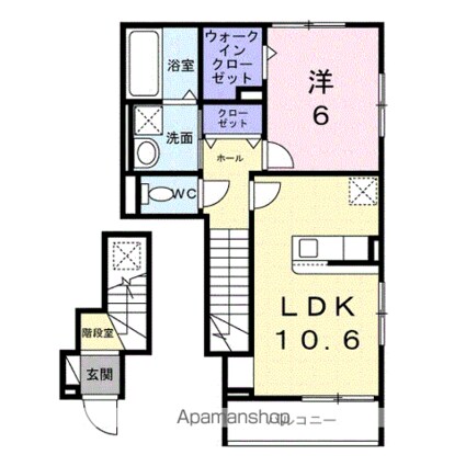 ヒカルサ小平栄町[1LDK/48.26m2]の間取図