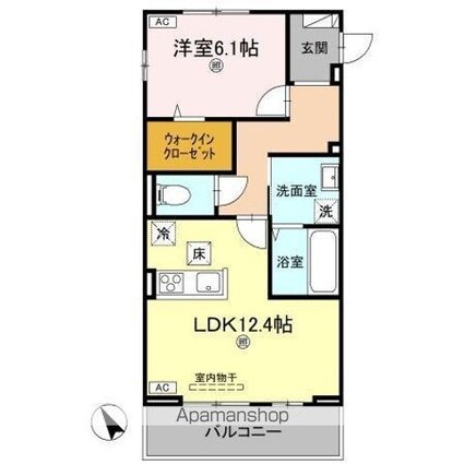 Ｊ．リヴェール高松西宝町　Ｂ棟[1LDK/50.76m2]の間取図