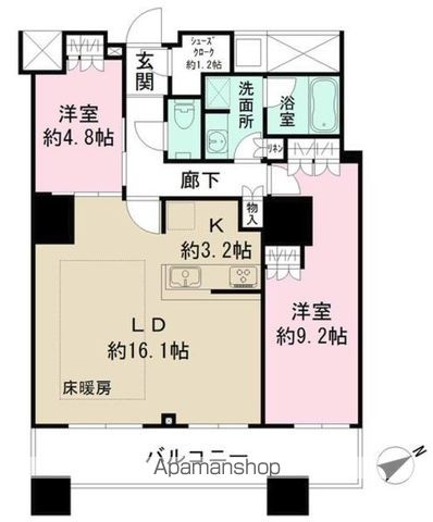 ザ・パークハウス西新宿タワー60の間取り写真