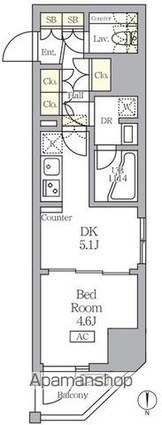 アジールコート王子[1DK/28.4m2]の間取図