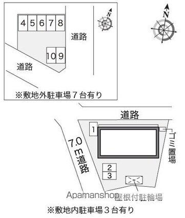 レオパレスＭ[1K/26.08m2]の配置図