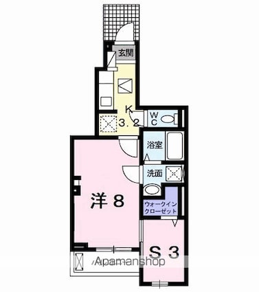 ボンヌーベル・Ｍ[1K/34.01m2]の間取図