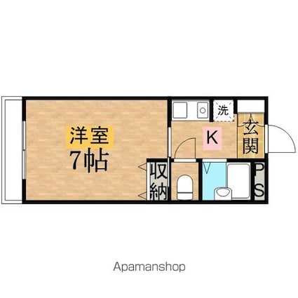 ラ・ノール　Ａ棟[1K/20.16m2]の間取図