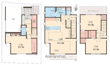 コリーヌⅢ[3LDK/98.68m2]の間取図
