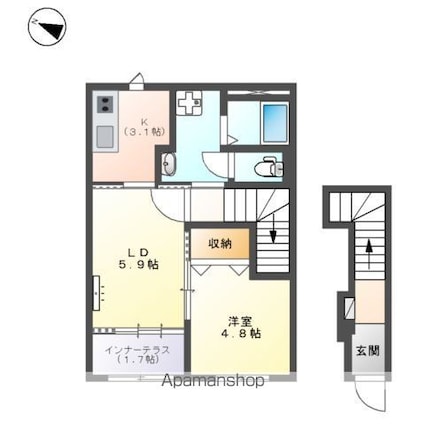 ＴＡＫＥーＧ（テイク　グラン）[1LDK/42.23m2]の間取図