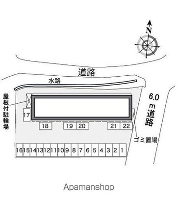 レオパレスＨＡＲＵ[1K/23.61m2]の配置図