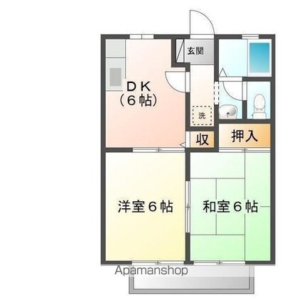 アプリコットハイツＢ[2DK/40.92m2]の間取図
