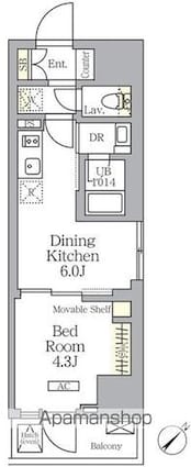 プライムガーデン大森[1DK/27.6m2]の間取図