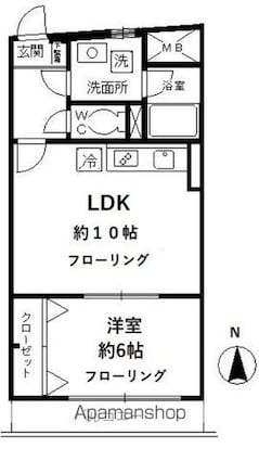 東京都杉並区梅里２丁目[1LDK/41.91m2]の間取図