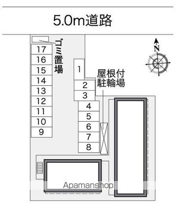 レオパレスＭｉｋｉ[1K/22.02m2]の配置図
