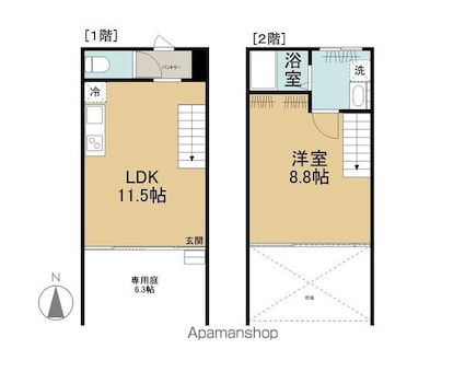 長野県長野市大字稲葉[1LDK/40.62m2]の間取図