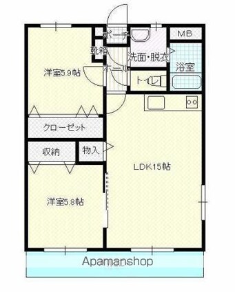 ループサイド[2LDK/60.03m2]の間取図
