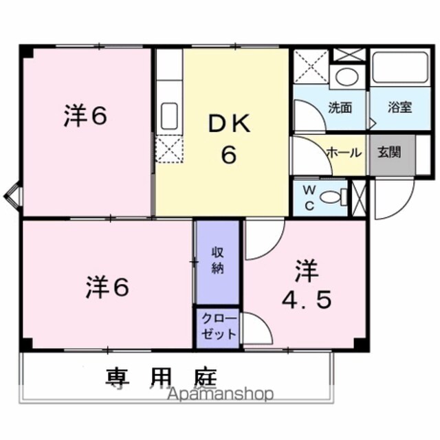 パルシャス野本　Ⅰ[3DK/50.1m2]の間取図