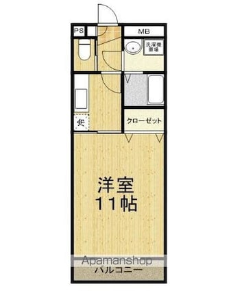 サンシエル・アン[1K/32.76m2]の間取図