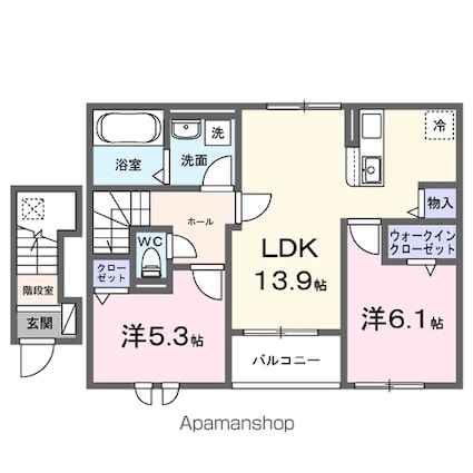 ブルーム[2LDK/60.93m2]の間取図