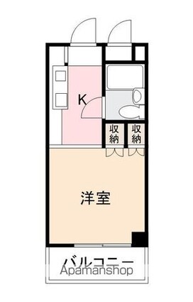エステート番町ハウス[1K/15.82m2]の間取図