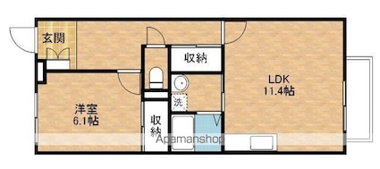 滋賀県東近江市大森町[1LDK/45.63m2]の間取図