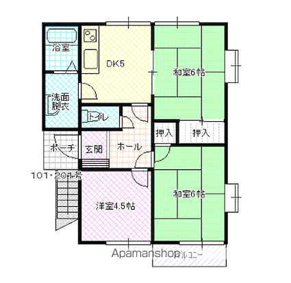 ハイランドコート　Ｃ棟[3K/51.48m2]の間取図