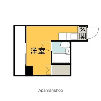広島県広島市中区東白島町[1R/15.05m2]の間取図