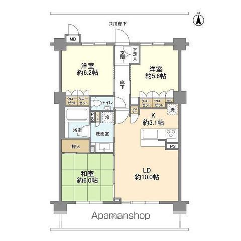 コンフォートパレス六町の間取り写真