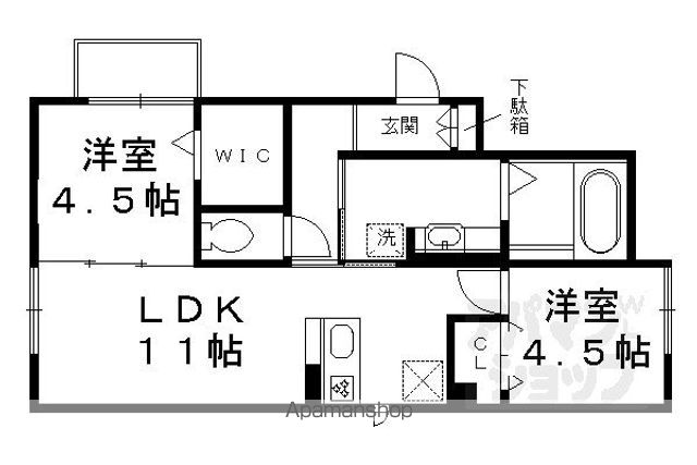 DーROOM烏丸北大路の間取り写真