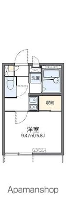レオパレスカーマ９２９[1K/19.87m2]の間取図