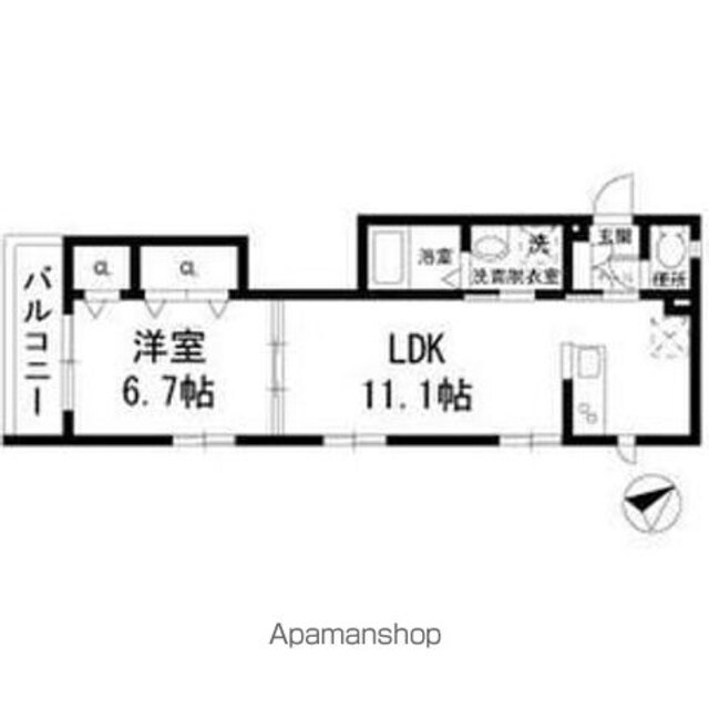 ＡＫコート[1LDK/40.41m2]の間取図