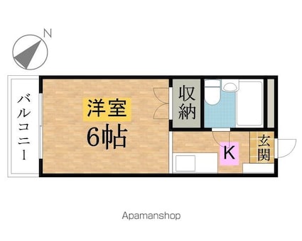 テェイルスクウェア[1R/17.5m2]の間取図