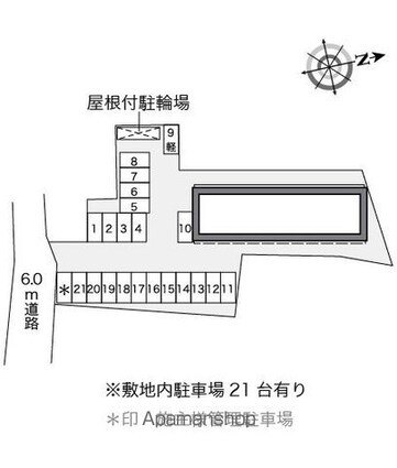 レオパレスチェリーナハウス[1K/28.02m2]の配置図