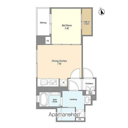 エスポワール新橋[1DK/35.91m2]の間取図
