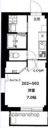 ｂ‘ＣＡＳＡ　Ｈｉｋｉｆｕｎｅ[1K/25.2m2]の間取図