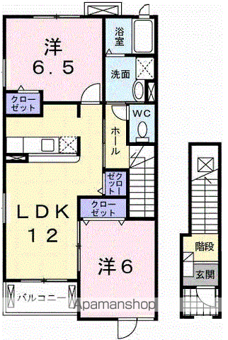 【千葉市花見川区検見川町のアパートの間取り】