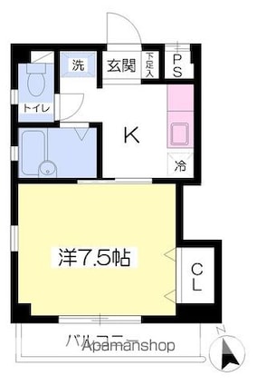 モンシャレー道後[1K/26.37m2]の間取図