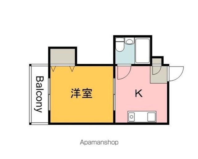 広島県広島市西区三篠町３丁目[1K/23.5m2]の間取図