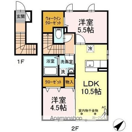 ピデェレア[2LDK/54.87m2]の間取図