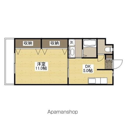 シャトームジカ[1DK/41.48m2]の間取図