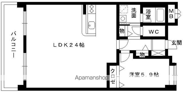 【福岡市東区筥松のマンションの間取り】