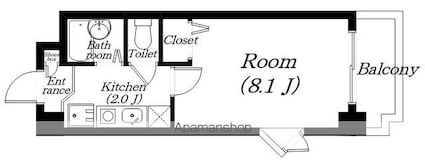 スマートコート南草津[1K/24m2]の間取図
