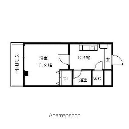 グレーコート大橋[1K/23.18m2]の間取図