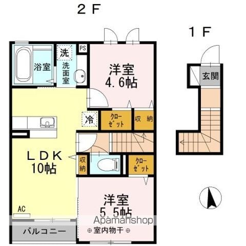 【葛飾区奥戸のアパートの間取り】