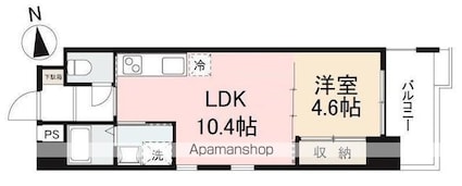 ルポーゼ・セルソ[1LDK/31.68m2]の間取図