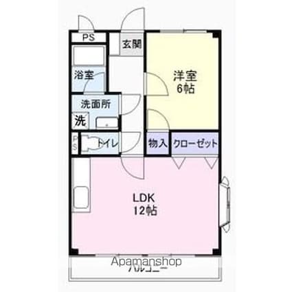 Ｌｉｍｐｉａプレステージサザン[1LDK/43.74m2]の間取図