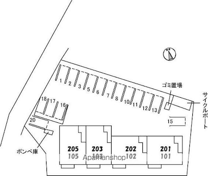 シャーメゾン　セルディーナ[2LDK/67.84m2]の配置図