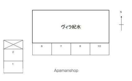 ヴィラ紀水[2DK/44.5m2]の配置図