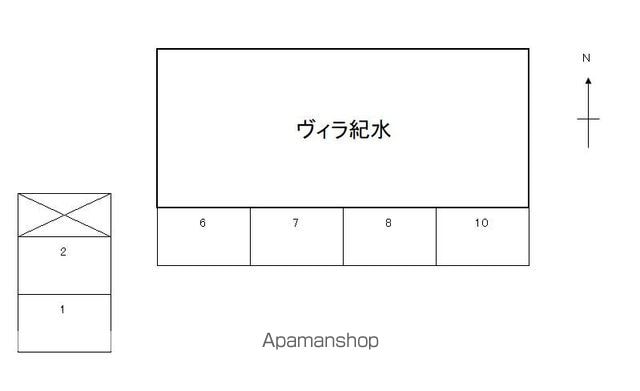 ヴィラ紀水[2DK/44.5m2]の配置図