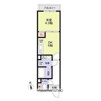 Ｊブラン関町[1DK/27.62m2]の間取図