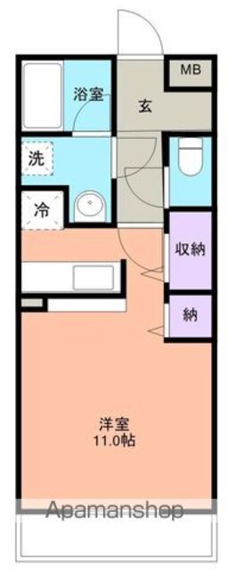 和歌山県和歌山市新在家[1R/31.5m2]の間取図