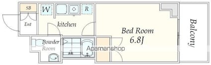 レキシントン・スクエア新宿御苑[1K/23.01m2]の間取図