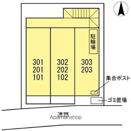 ウイング矢川[1K/18.9m2]の配置図