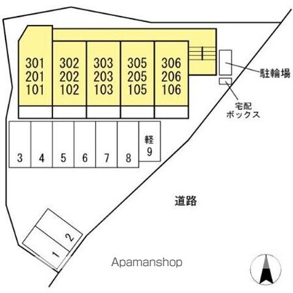 グリーンヒル２１[1K/25.92m2]の配置図